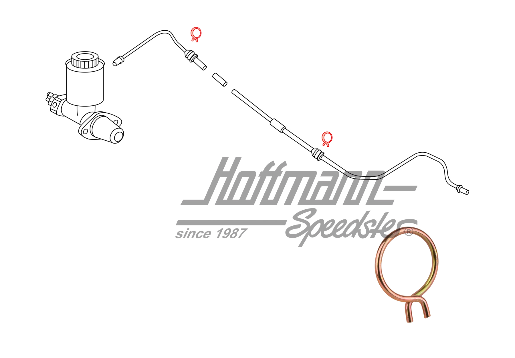 Fascetta, becuccio, tubazione del freno, 356/911/914 | 914 355 652 00 | 510-6590-45