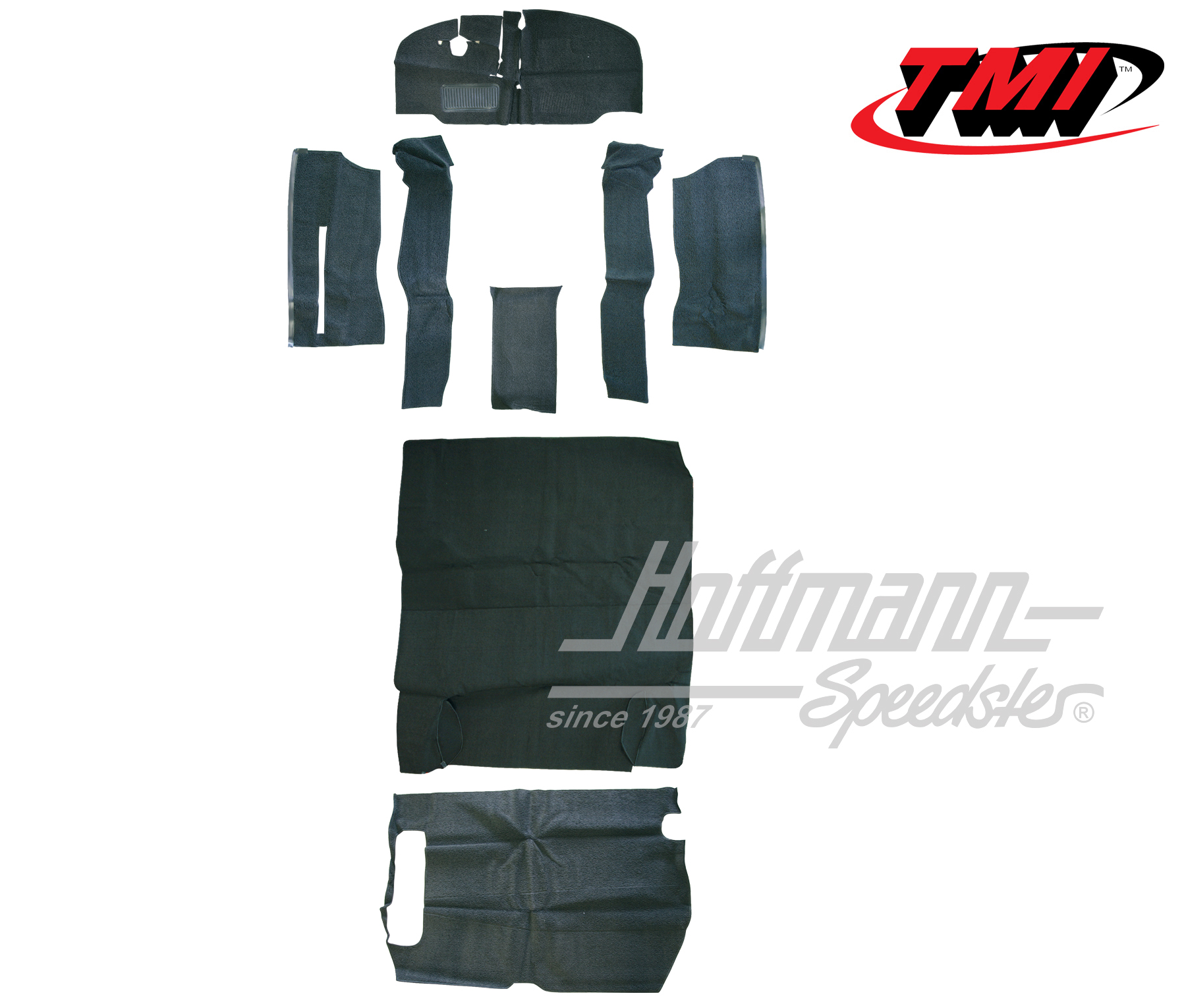 Set tappeti, Furgone T2, 8.67-7.72, nero | 34-F2105-301 | 098-0016