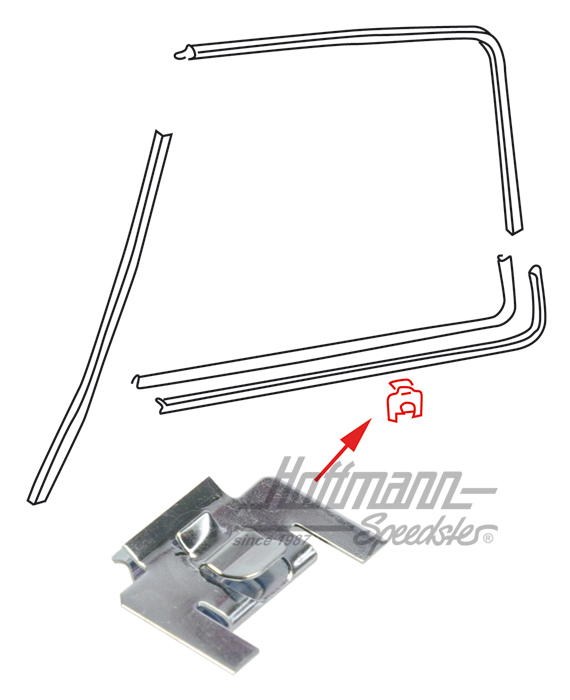 Clip, modanatura di tenuta finestra, anteriore | 171 837 485 | 350-3505