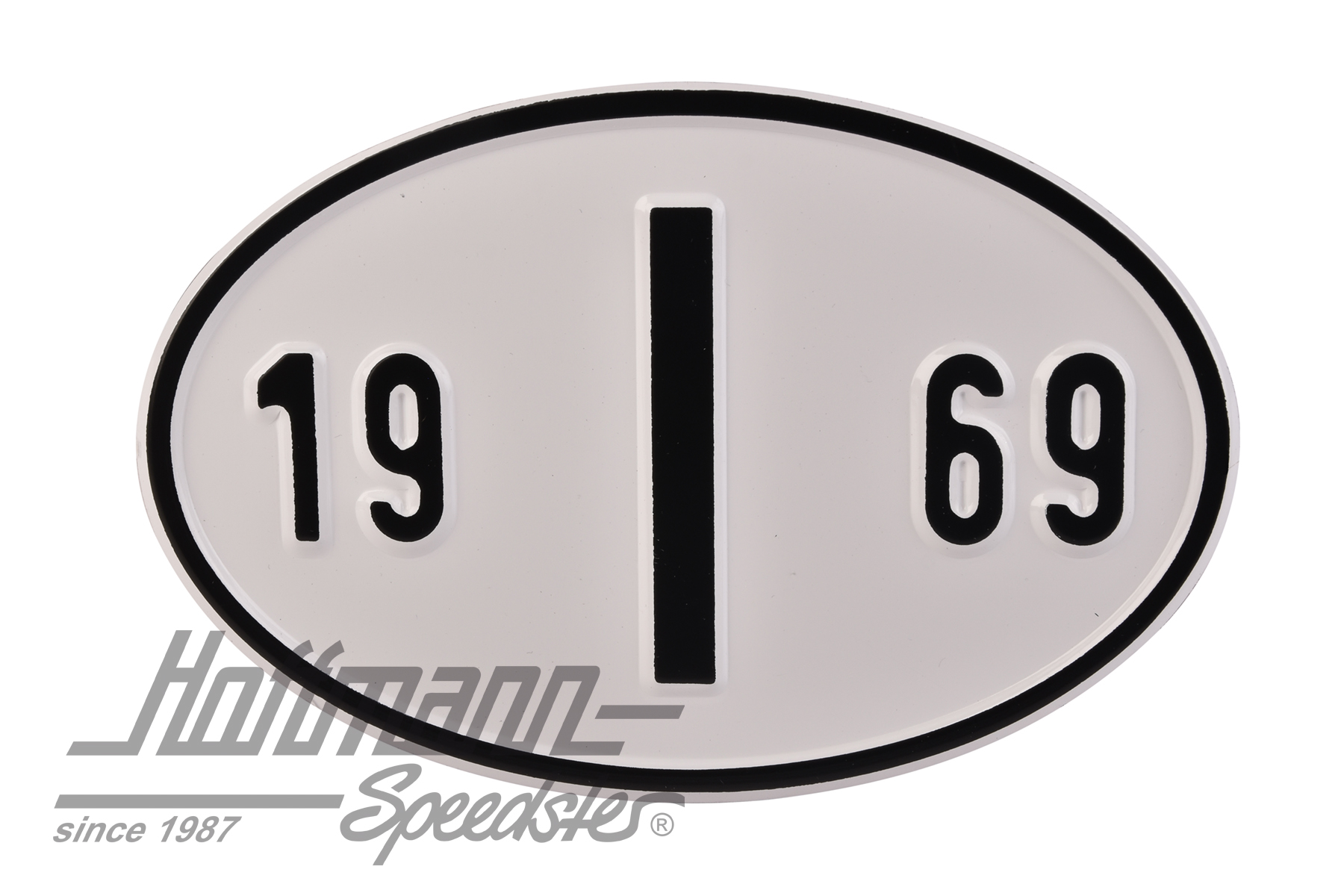 Targa sigla internazionale "I" (ITALIA), "1969", alluminio |  | 020-2402-69