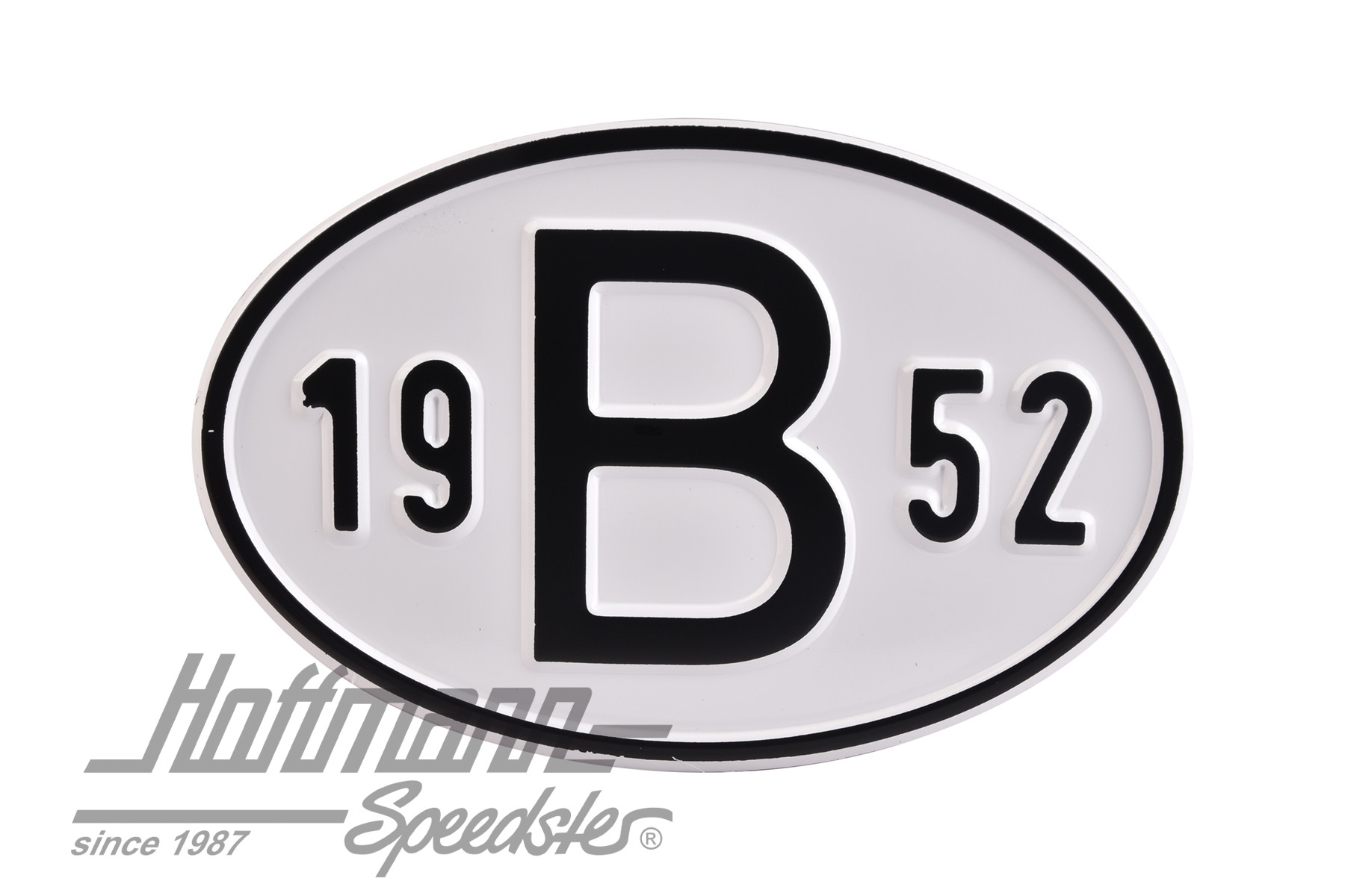 Targa sigla internazionale "B" (Belgio), "1952", alluminio |  | 020-2397-52