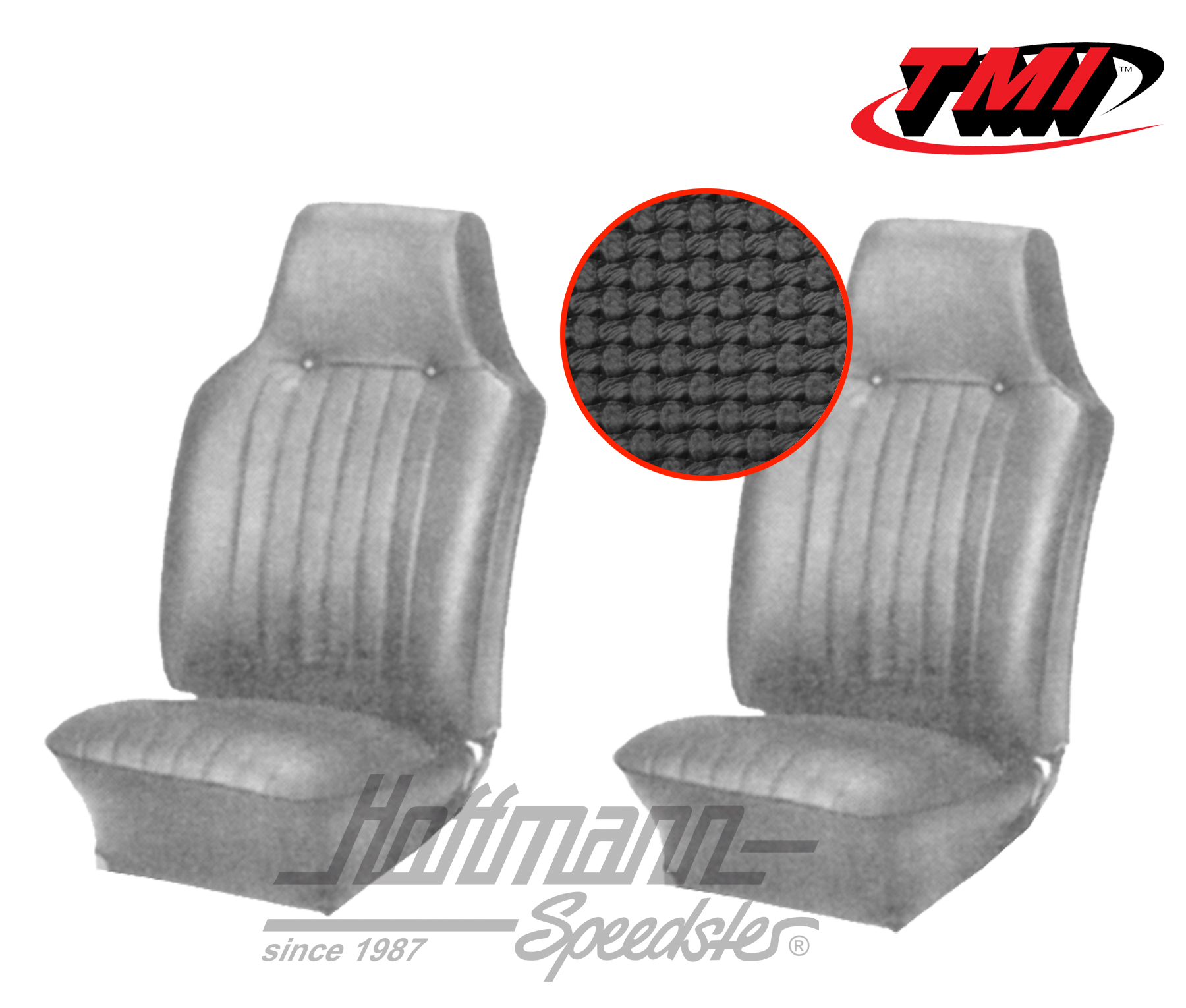 Coprisedile, Karmann Ghia, anteriore, 67-68, nero | 43-1505-01 | 066-0071-40