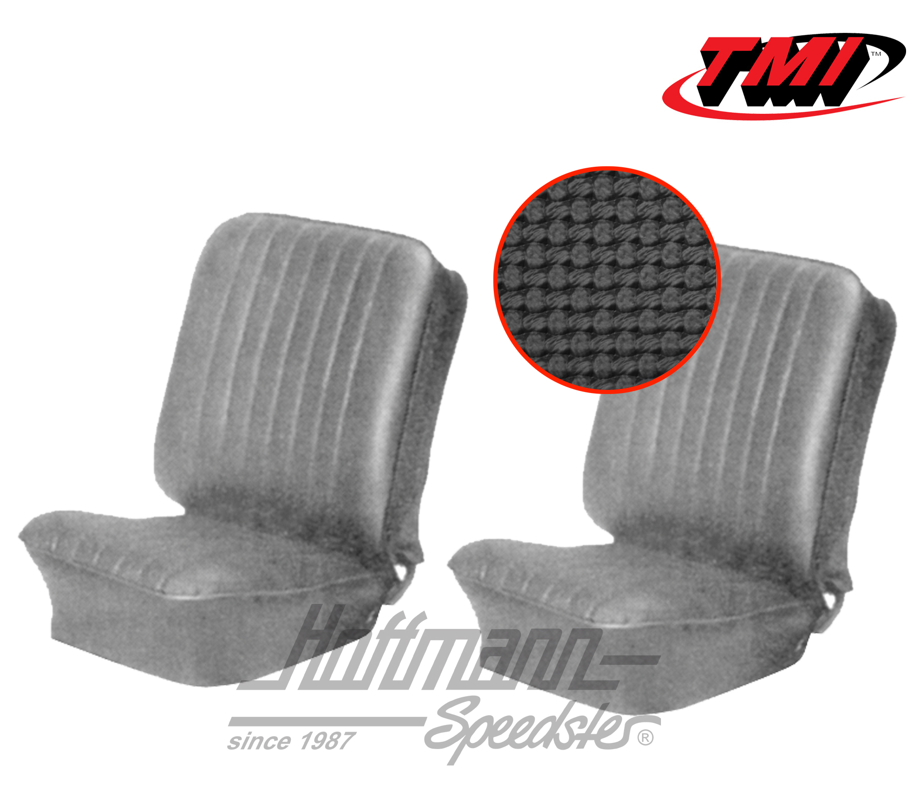 Coprisedile, Karmann Ghia, anteriore, 55-60, nero | 43-1501-01 | 066-0065-40