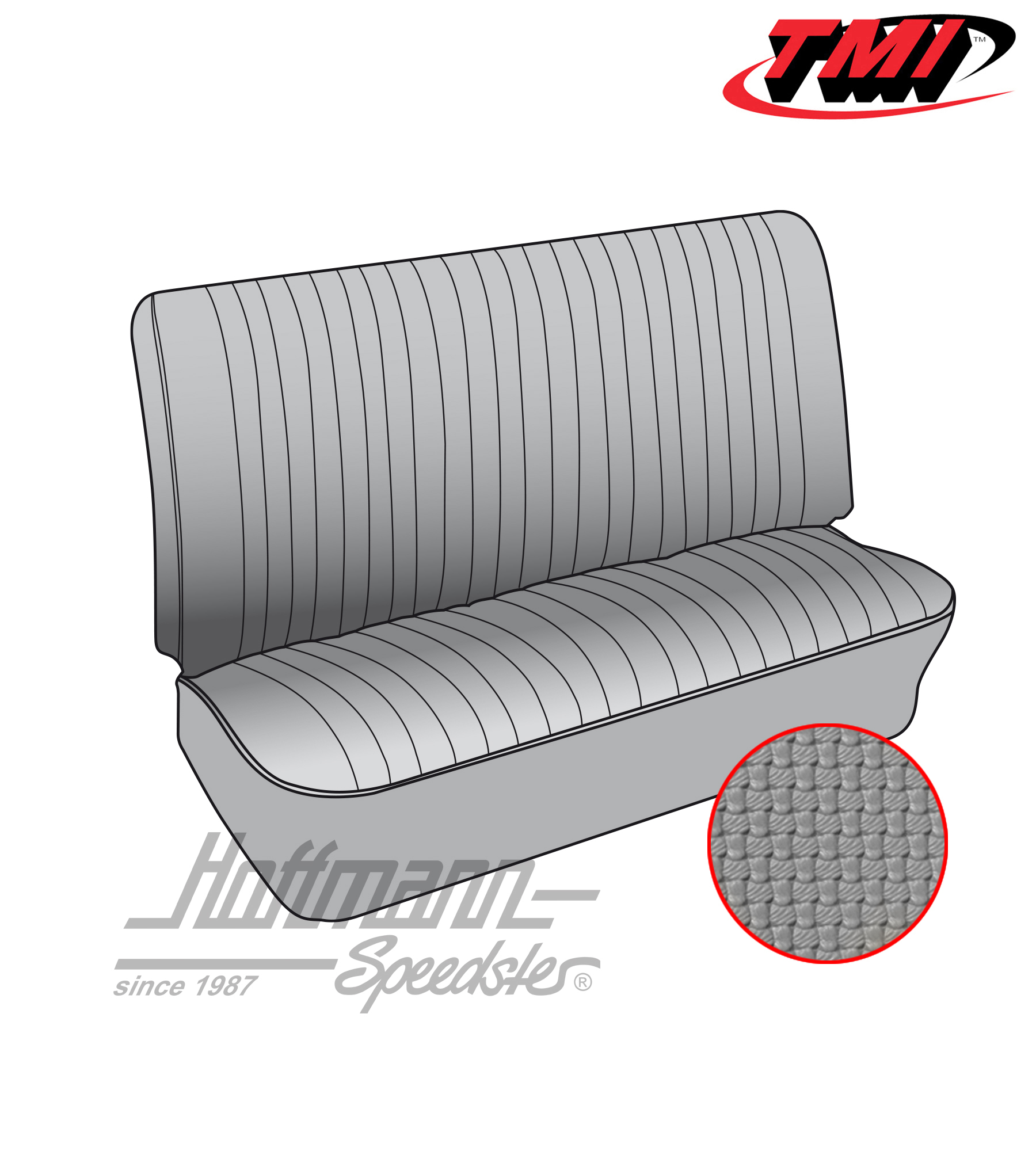 Coprisedile, panca centrale 3/4, 66-67, grigio | 43-2137-06 | 098-0665-35