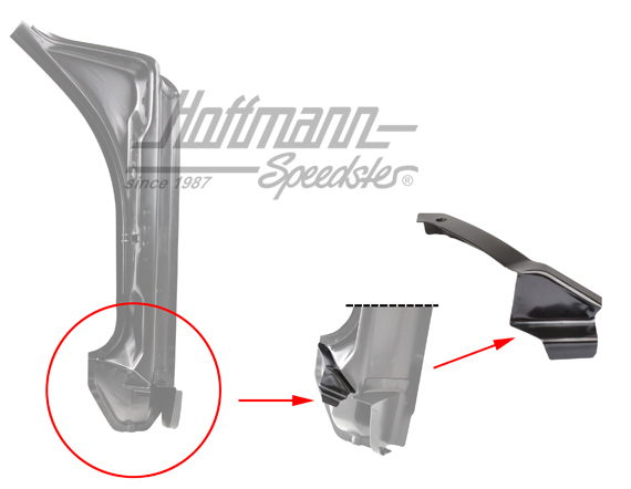 Lamiera angolo, montante portiera, inferiore, posteriore, destra | DAN 911 501 040 00 | 590-0060-62