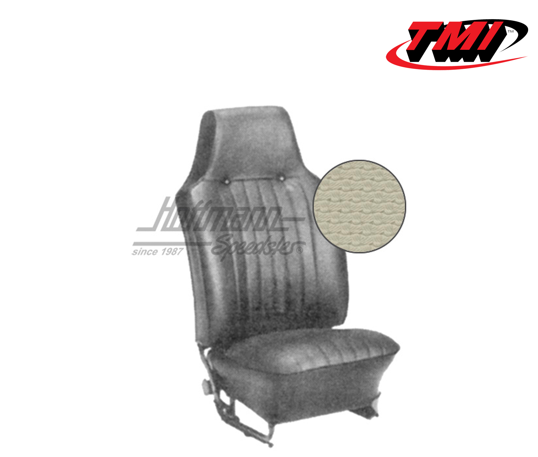 Coprisedili, Cabriolet, 67-69, tessuto di cestino, bianco antico | 43-1324-05 | 055-6750
