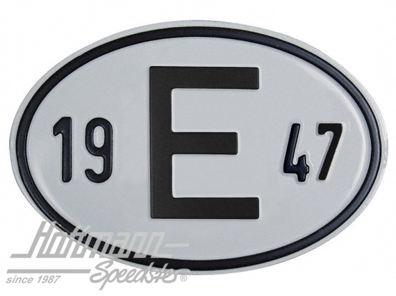 Targa sigla internazionale "E" ( Spagna), "1947", alluminio |  | 020-2403-47