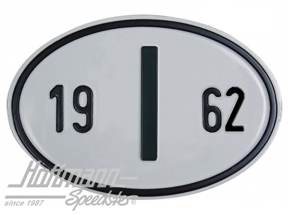 Targa sigla internazionale "I" (ITALIA), "1962", alluminio |  | 020-2402-62