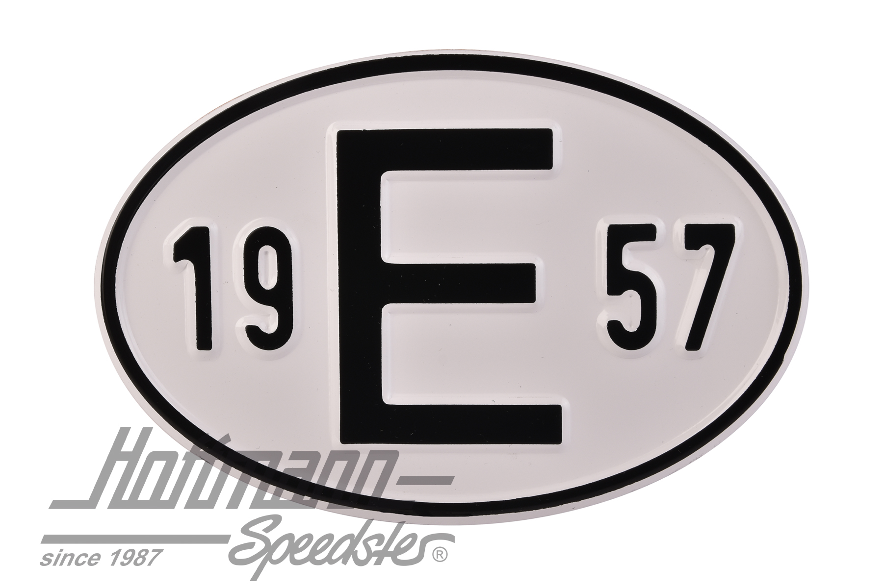 Targa sigla internazionale "E" ( Spagna), "1957", alluminio |  | 020-2403-57