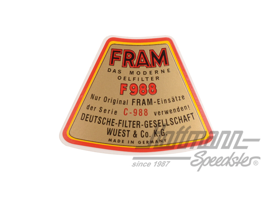 Adesivo, filtro olio Fram, 356 A/B/C, piccolo | NLA 70100900 | 510-7950-10