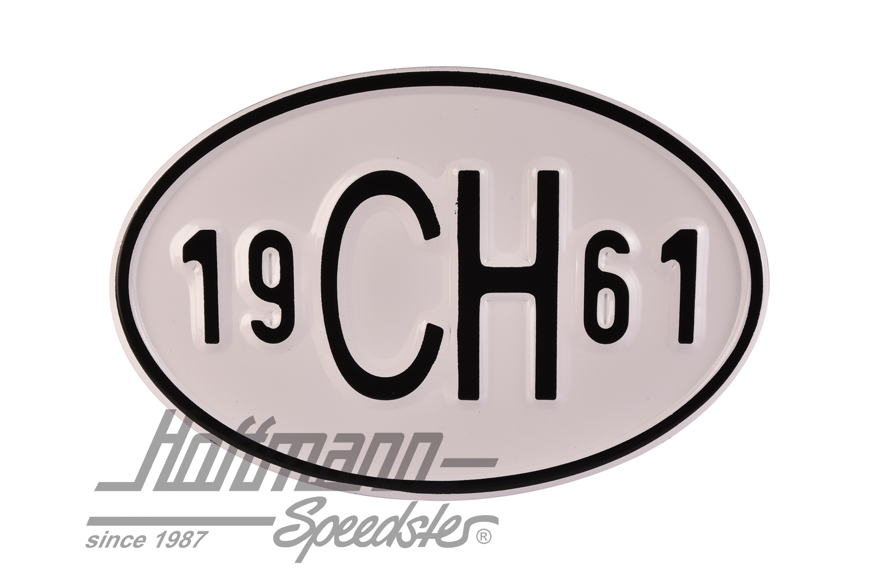 Targa sigla internazionale "CH" (Svizzera), "1961", alluminio |  | 020-2401-61