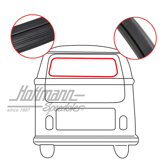 Guarnizione lunotto, Furgone T2. con scanalatura | 241 845 521 E | 090-6107-10