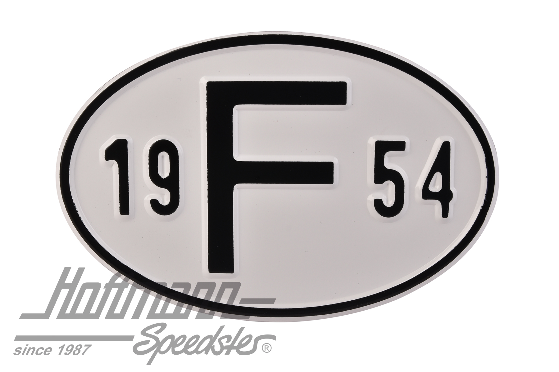 Targa sigla internazionale "F" (Francia), "1954", alluminio |  | 020-2399-54