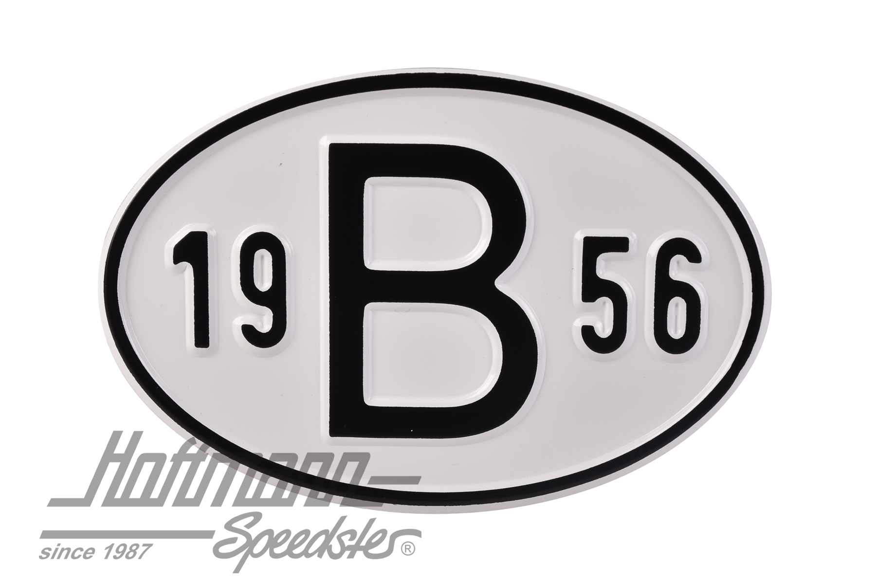 Targa sigla internazionale "B" (Belgio), "1956", alluminio |  | 020-2397-56