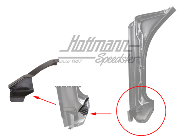 Lamiera angolo, montante portiera, inferiore, posteriore, sinistra | DAN 911 501 039 00 | 590-0060-61