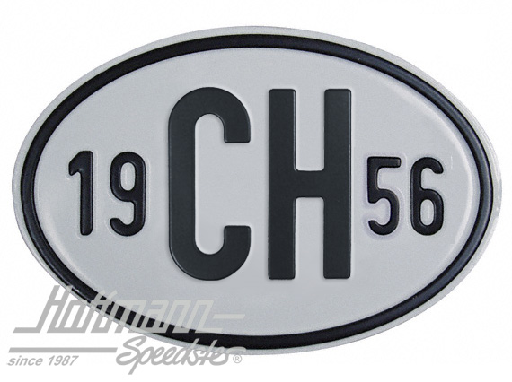 Targa sigla internazionale "CH" (Svizzera), "1956", alluminio |  | 020-2401-56