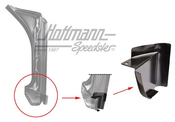 Lamiera angolo, montante portiera, inferiore, anteriore, destra | 911 501 440 00 | 590-0060-42