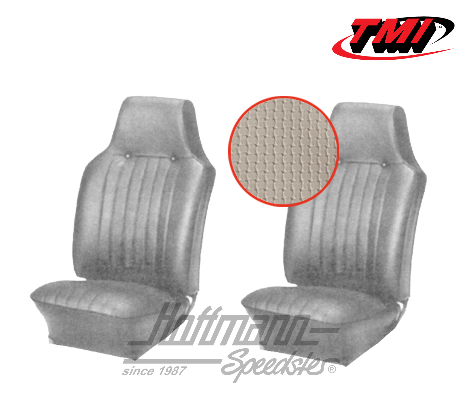 Coprisedile, Karmann Ghia, anteriore, 67-68, bianco antico | 43-1505-05 | 066-0071-50