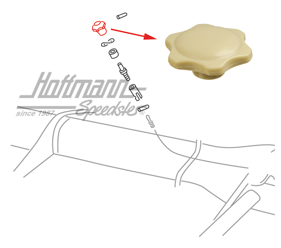 Manopole leva di riscaldamento, colore ivorio | 113 711 623 A IV | 020-2015-06
