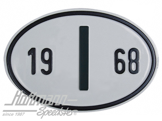 Targa sigla internazionale "I" (ITALIA), "1968", alluminio |  | 020-2402-68