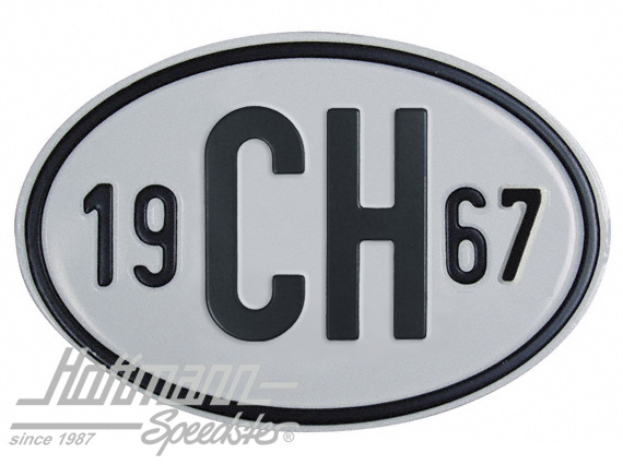 Targa sigla internazionale "CH" (Svizzera), "1967", alluminio |  | 020-2401-67