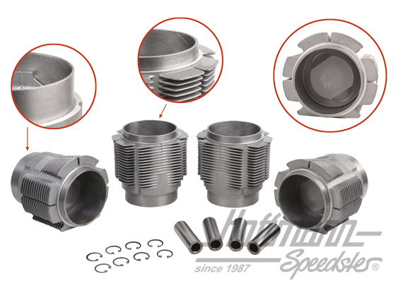 Pistoni + cilindri, 1.6, Porsche 356A/B, 86mm, (B) | 008 11 86PE | 505-0642