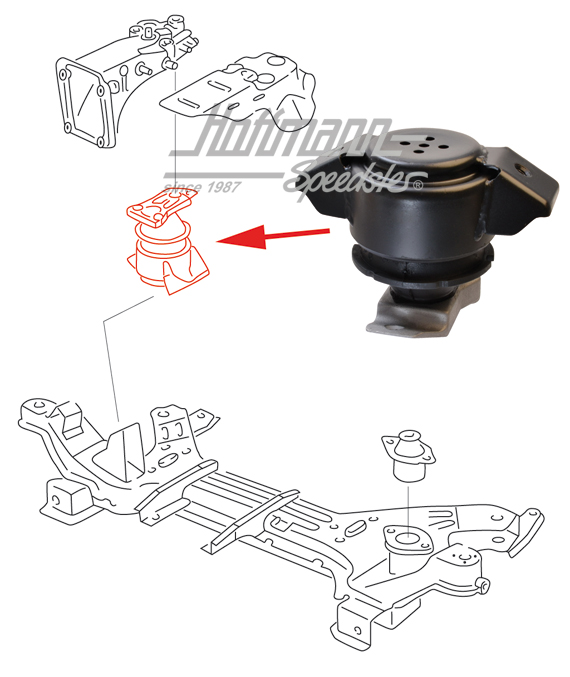 Cuscinetto in gomma, supporto motore, posteriore, destra  16V | 535 199 262 | 201-5637