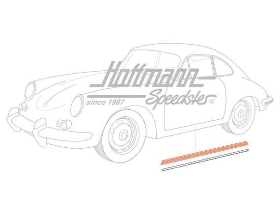 Supporto, sottoporta,  Porsche 356, sinistra                                                        