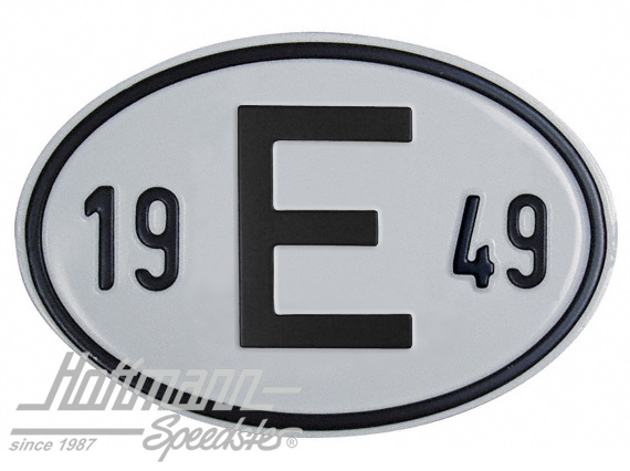 Targa sigla internazionale "E" ( Spagna), "1949", alluminio |  | 020-2403-49