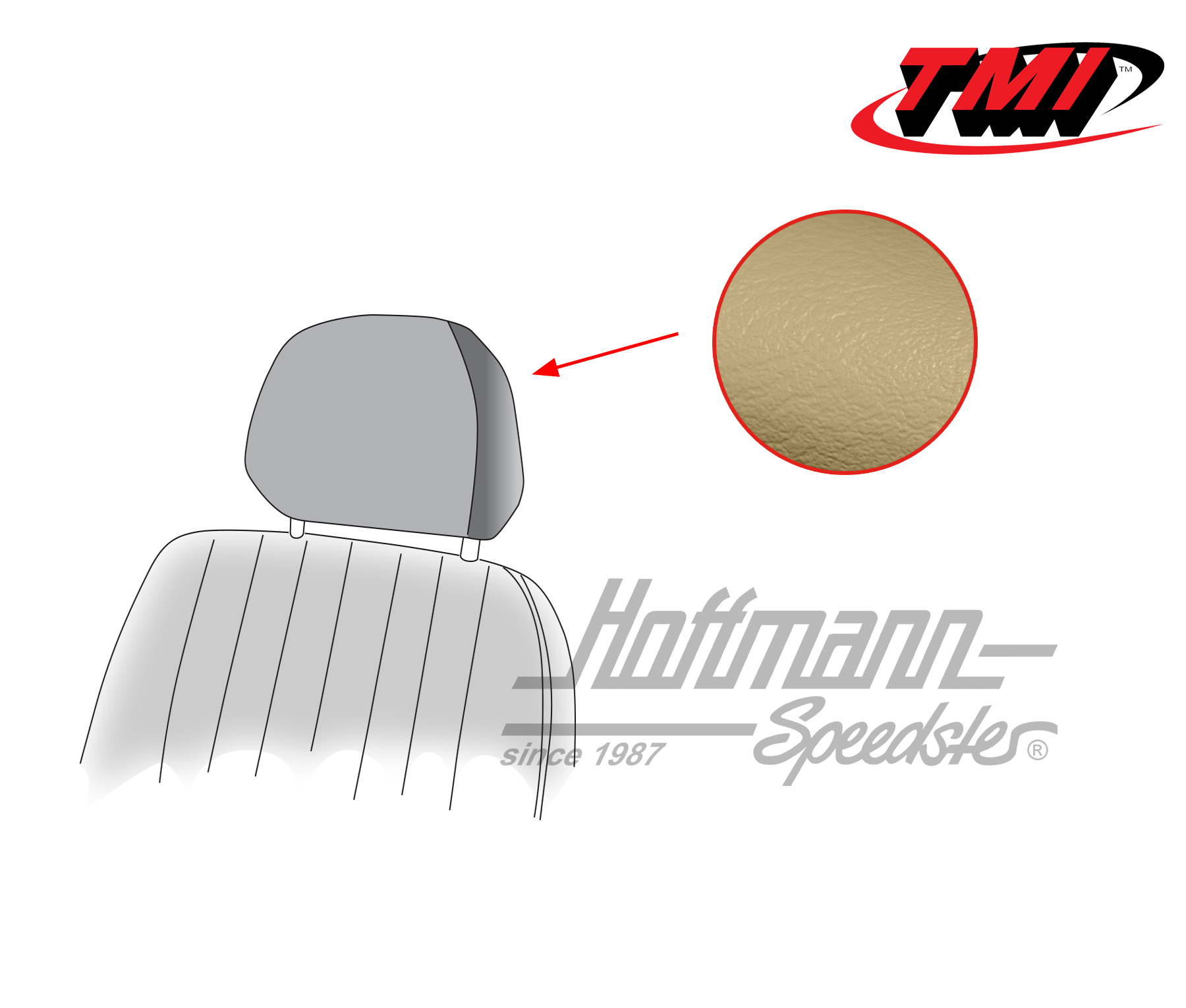 Copri poggiateste, Karmann Ghia, 68-74, beige | 43-1530-14 | 066-0079-30