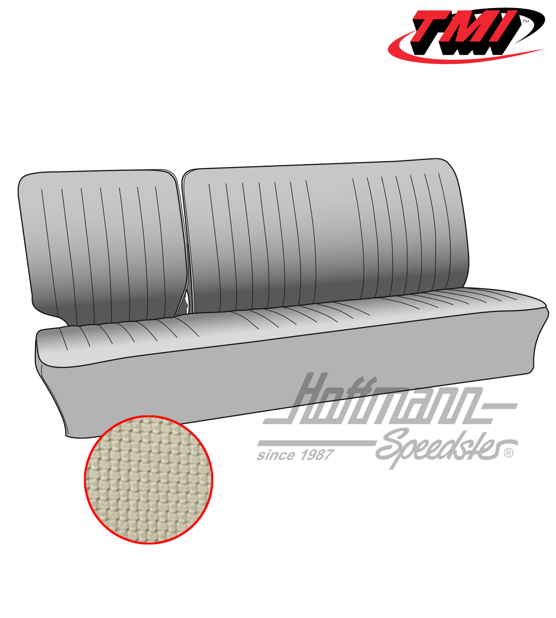 Coprisedile, panca centrale,  1/3, 63-67, bianco antico | 43-2125-05 | 098-0650-50