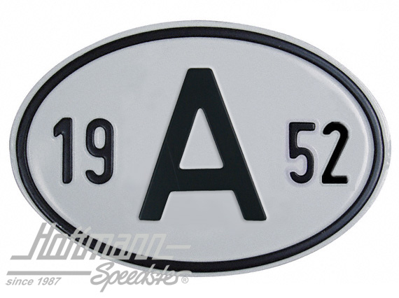 Targa sigla internazionale "A" (Austria), "1952", alluminio |  | 020-2398-52