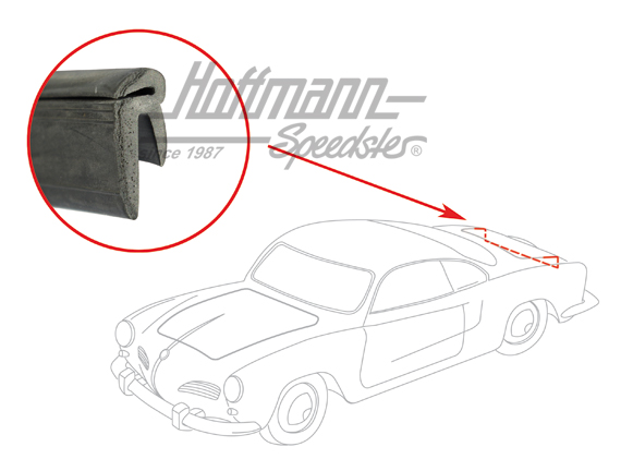 Guarnizione cofano motore, Karmann Ghia | 141 827 705 A | 060-0050