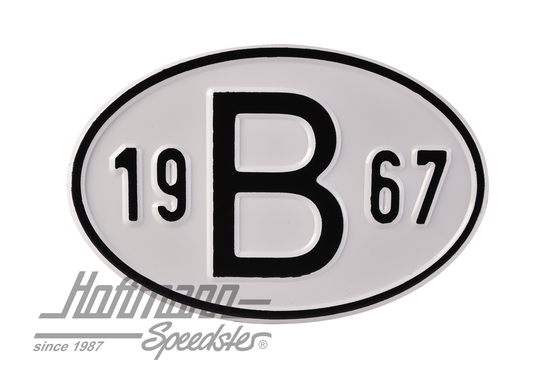 Targa sigla internazionale "B" (Belgio), "1967", alluminio |  | 020-2397-67