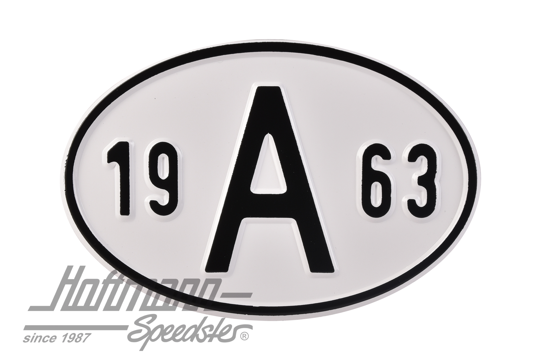 Targa sigla internazionale "A" (Austria), "1963", alluminio |  | 020-2398-63
