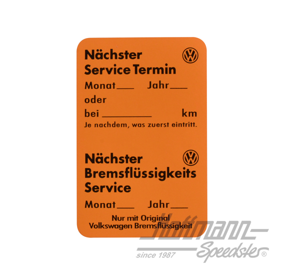 Adesivo di servizio, Volkswagen, arancio | ZCP 902 673 | 021-0199-95