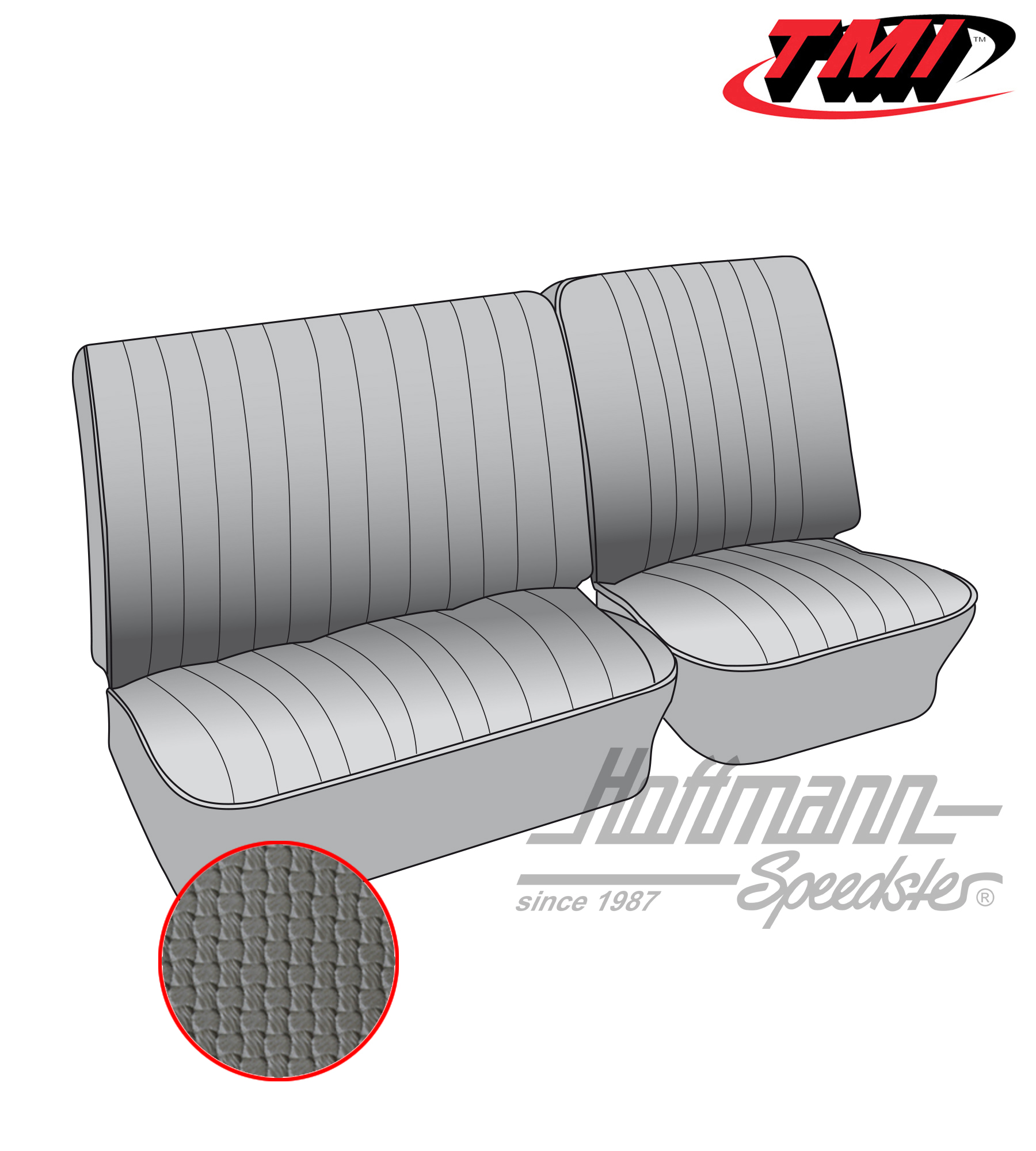 Coprisedile, panca anteriore, 62-67, grigio | 43-2111-06 | 098-0604-35