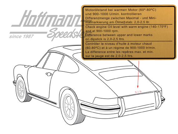 Adesivo "Ölstand" (livello dell'olio), 911 Turbo, -80                                               