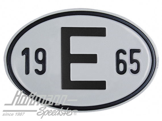 Targa sigla internazionale "E" ( Spagna), "1965", alluminio |  | 020-2403-65