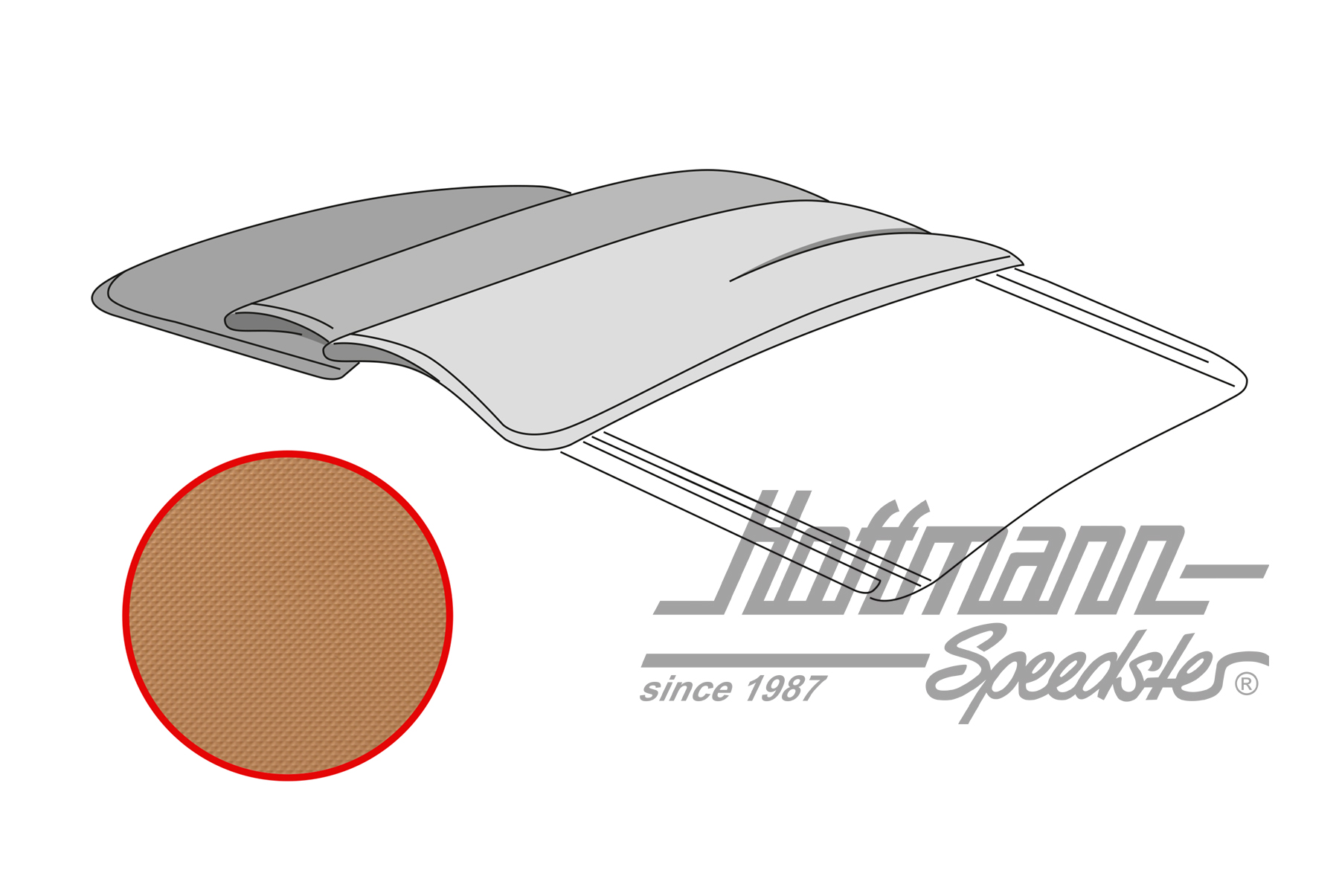 Fodera tetto pieghevole, Furgone T1, vinile, colore sabbia | 22-2115-101 | 098-1260-12