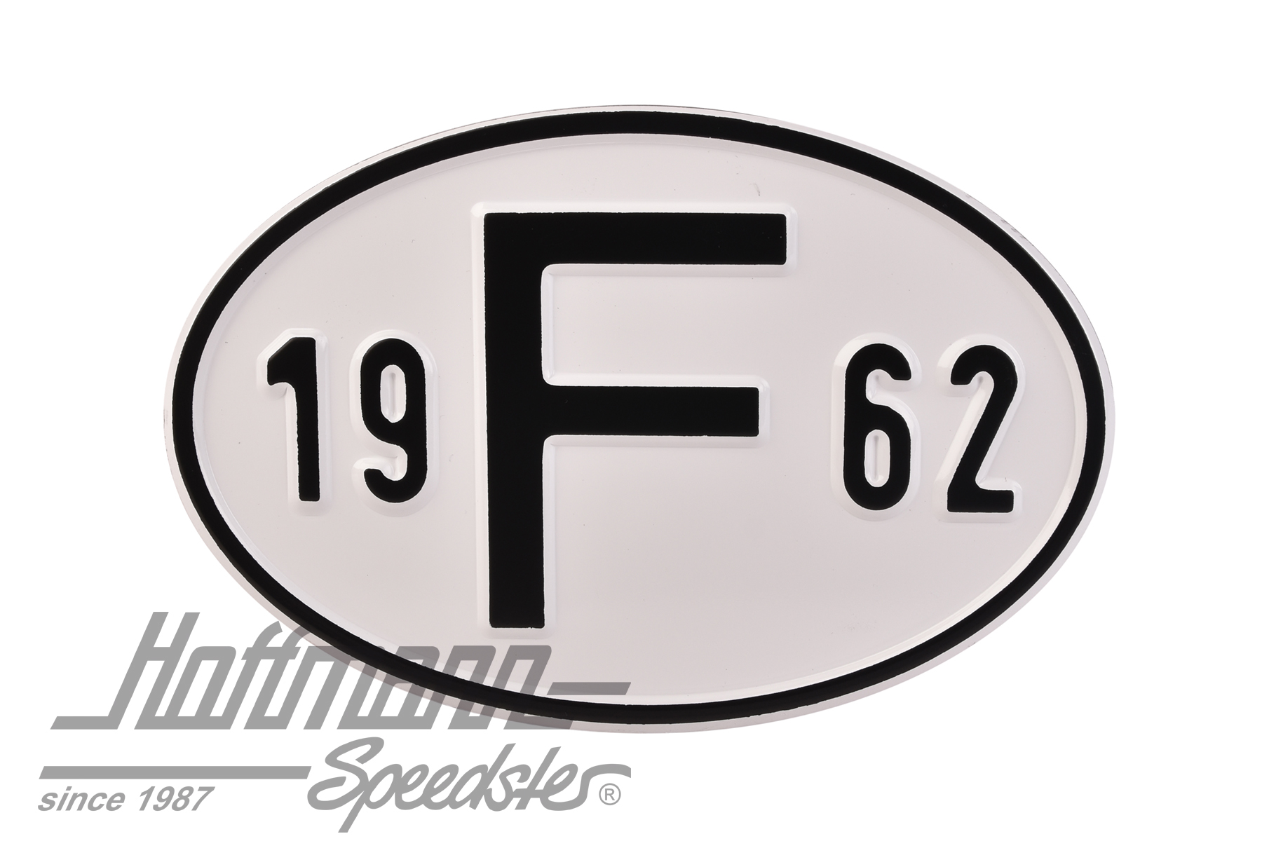 Targa sigla internazionale "F" (Francia), "1962", alluminio |  | 020-2399-62