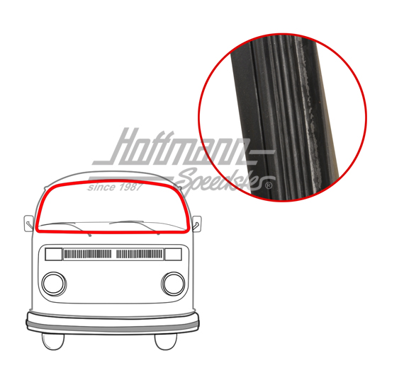 Guarnizione parabrezza, Furgone T2, 67-79, senza scanalatura | 211 845 121 D | 090-6110