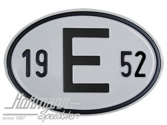 Targa sigla internazionale "E" ( Spagna), "1952", alluminio |  | 020-2403-52