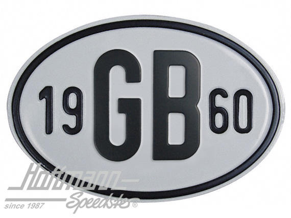 Targa sigla internazionale "GB" (Gran Bretagna), "1960", alluminio |  | 020-2404-60