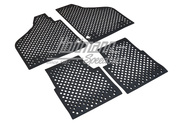 Set di tappeti di gomma, neri, 4 pezzi, Pescaccia | 181-711 | 080-5200