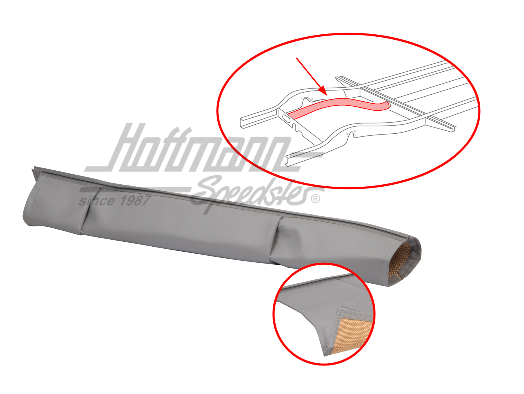 Isolamento, vinile, tubo di riscaldamento, anteriore | 211 255 717 A | 087-3012
