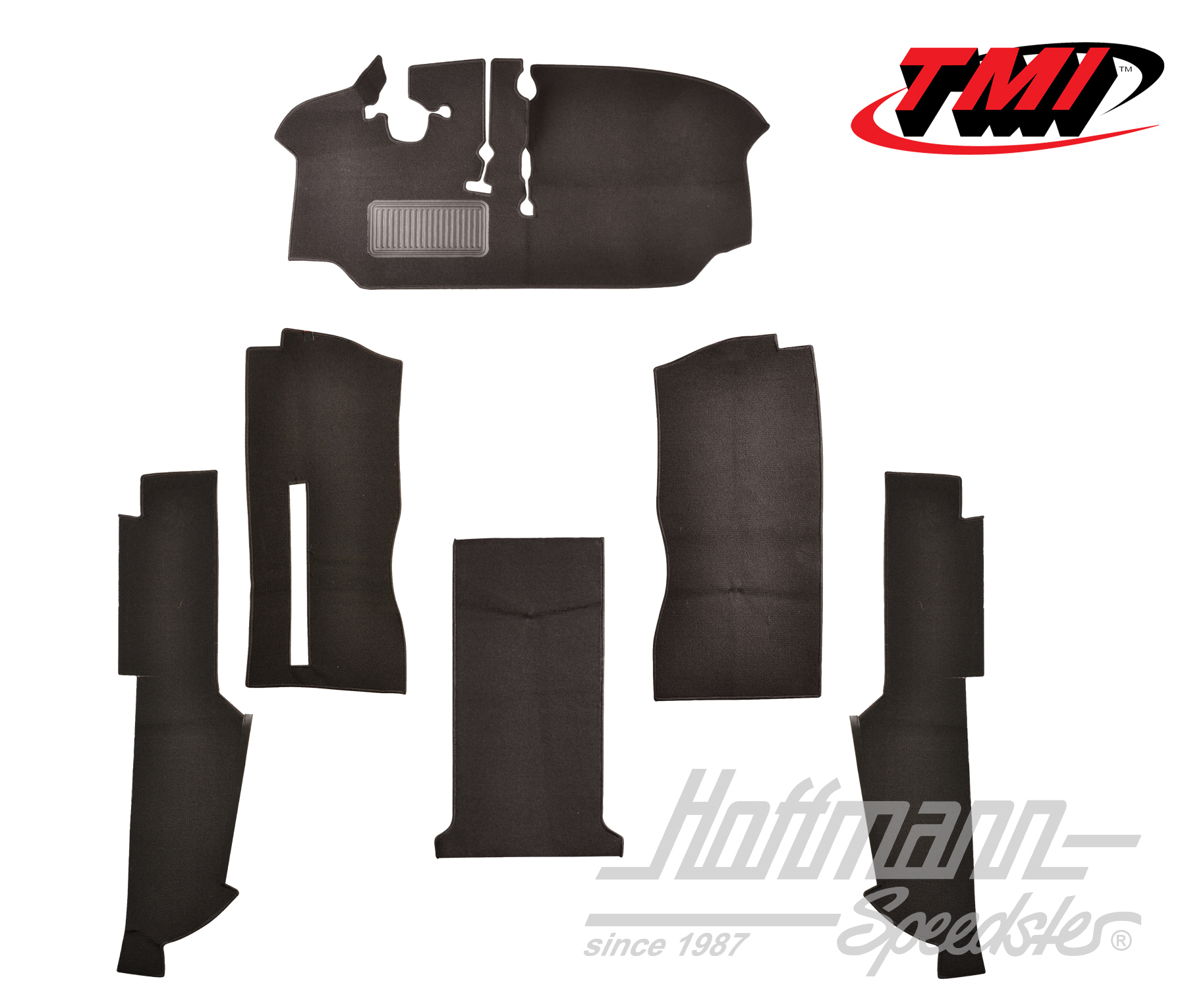Set tappeti, cabina conduttore, Furgone T2, 8.72-, nero | 34-F2126-301 | 098-0038