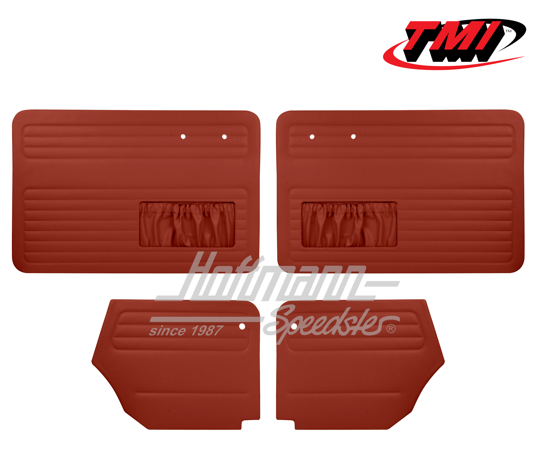 Pannelli per portiera e laterali, Maggiolino Cabriolet, 64-66, rosso | 10-1328-17 | 055-7566