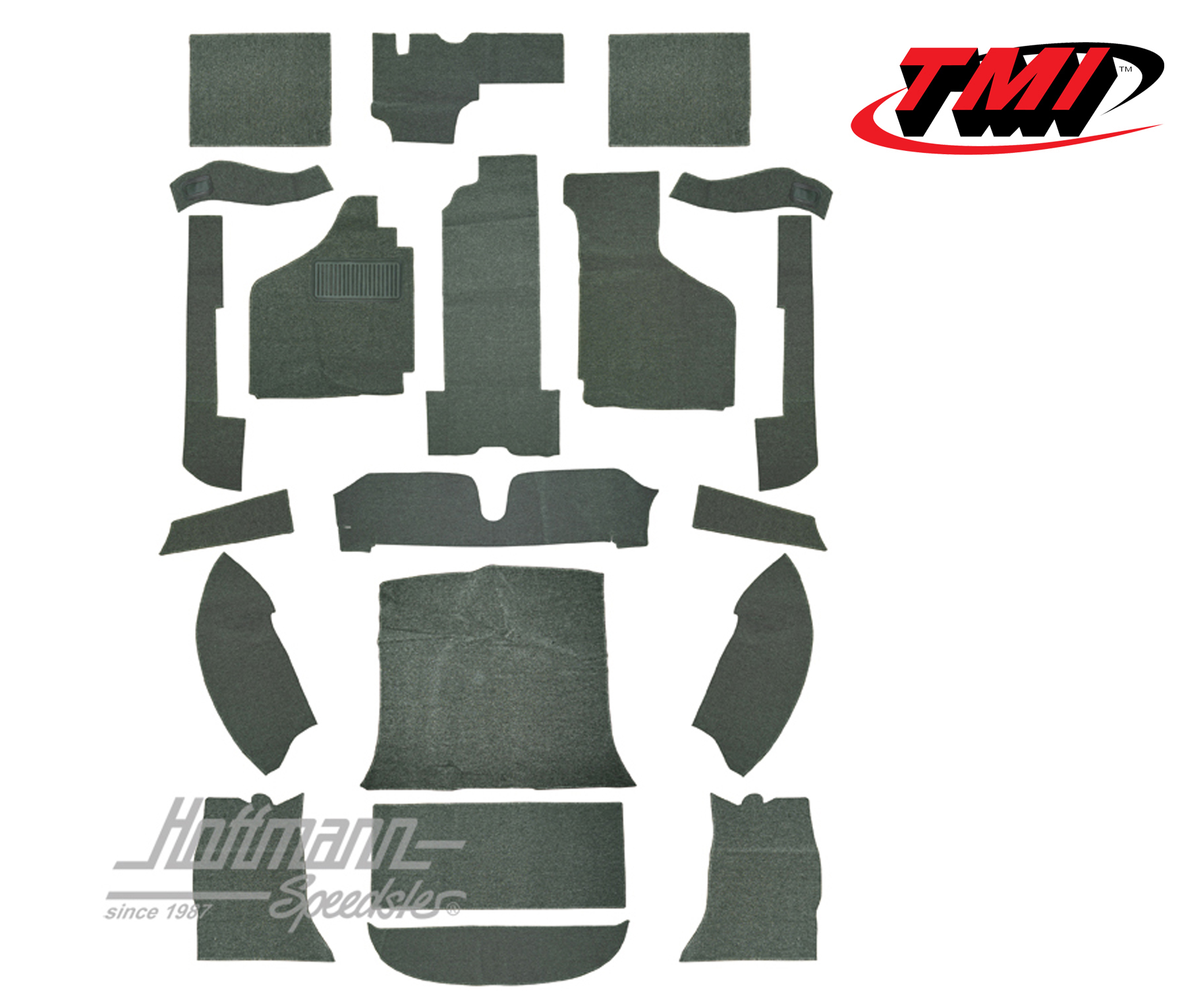 Set tappeti, Karmann Ghia Coupé, grigio, -7.68 | 34-F1522-407 | 066-0040-20
