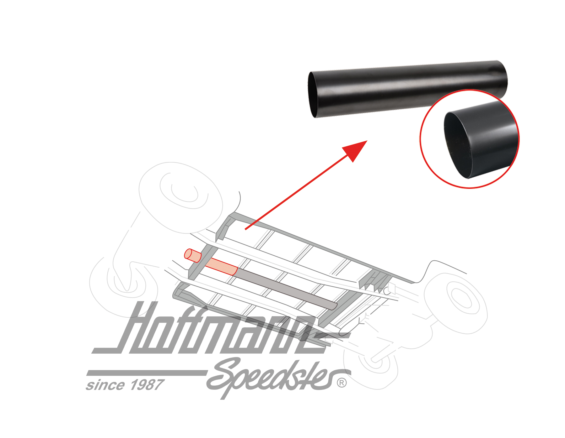 Bocchettone di tubo, anteriore, 333 mm, 3.55-7.72 | 211 255 791 | 095-0600-10
